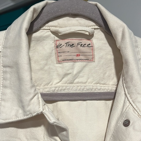 FREE PEOPLE NWT Rumors Denim Jacket / Ecru - XS - Picture 9 of 10